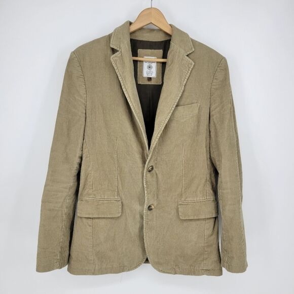 Zara casual corduroy tan blazer jacket mens large friday night steel tip dart - Picture 1 of 12